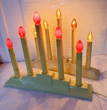 Set of 2 Vintage 5 Light Electric Window Candles Candoliers Candelabra & Bulbs
