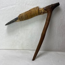 Antique Primitive New Guinea Stone Axe Tool Hafted Weapon Artifact