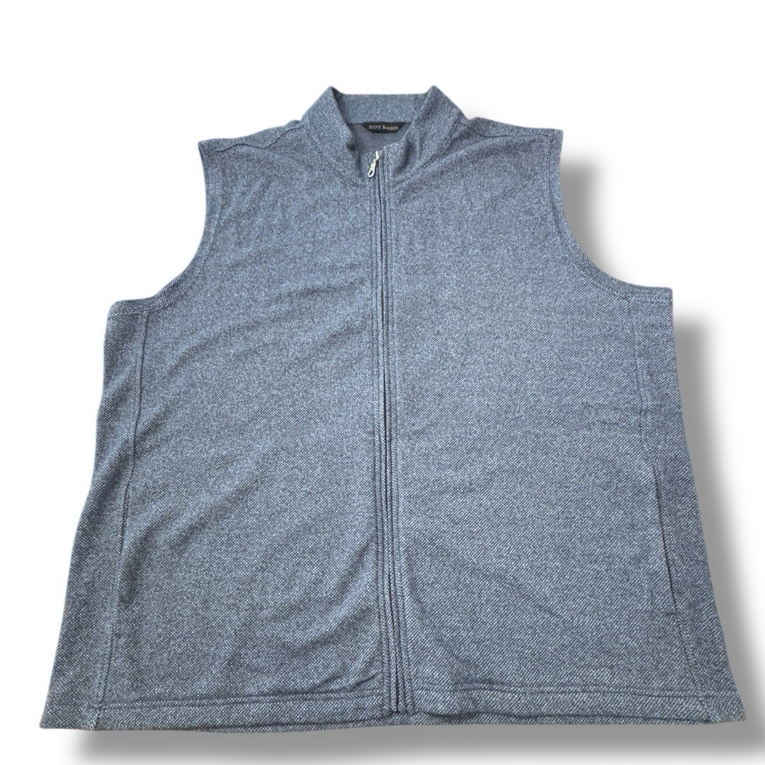 Scott Barber Sweater Vest Blue Full Zip Golf Business Casual Men’s Size XXL
