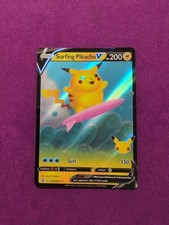 Surfing Pikachu V 008/025 Holo Rare V Celebrations Pokemon Near Mint