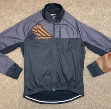 Louis Garneau Cycling Jacket Mens M Fleece Lined Zip-Up Long Sleeve Rear Pockets