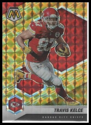 2021 Panini Mosaic #4 Travis Kelce Prizm Reactive Yellow