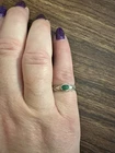 vintage sterling silver green stone ring