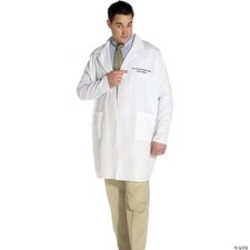 Mens Adult Lab Coat Seymour Bush Costume