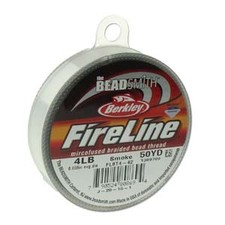 FireLine Braided Bead Thread 4lb – Smoke Grey – 50yd Spool