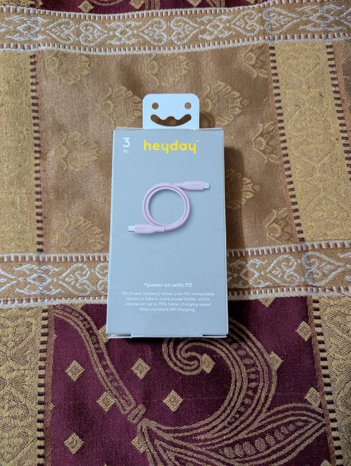 heyday 3ft Lightning to USB-C Cable Light Pink Apple MFi Certified - Image 2 of 2