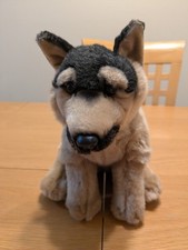 Toys R Us Plush Dog Realistic German Shepherd 10" Stuffed Brown 2017