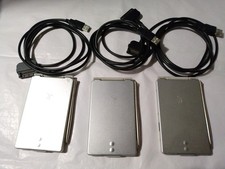 Lot of 3 Handspring Visor Edge 8MB Silver Palm Powered PDAs w/ USB Cables