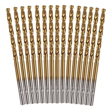 Mulwark M35 15 Piece Cobalt Drill Bit Set - Titanium Nitride Coated Metal 1/8 in