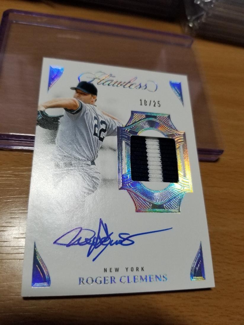2025 Panini Flawless Roger Clemens Autograph Prime 2 Color Patch Auto #/25 view 3