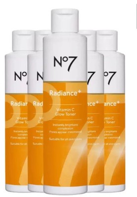 5x No7 Radiance+ Vitamin C Glow Toner Daily Energising Exfoliating Cleanser 40ml