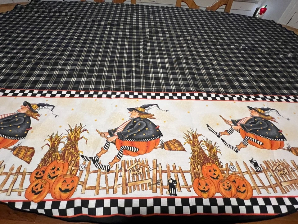 Mantel Ovalado Escoba Reino Margarita Bruja Halloween De Colección Foto 3 de 4