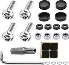 4PCS Stainless Steel Anti-Theft License Plate Screws Kit with B Size: Flat-end
