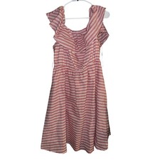 Lane Bryant Striped Off The Shoulder Ruffle Dress red white Size 18 new