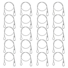 Premium 20PCS 110lb Load Duty 4mm Safety Cable, 26' Stainless Steel Safety Ro...