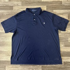 Polo Ralph Lauren Short Sleeve Polo Shirt Men  s 2XB Blue White Pony Logo Classic