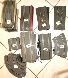 Egger Silberpfeil Autorennbahn Schienen Konvolut 70 Stück s. Fotos SR å
