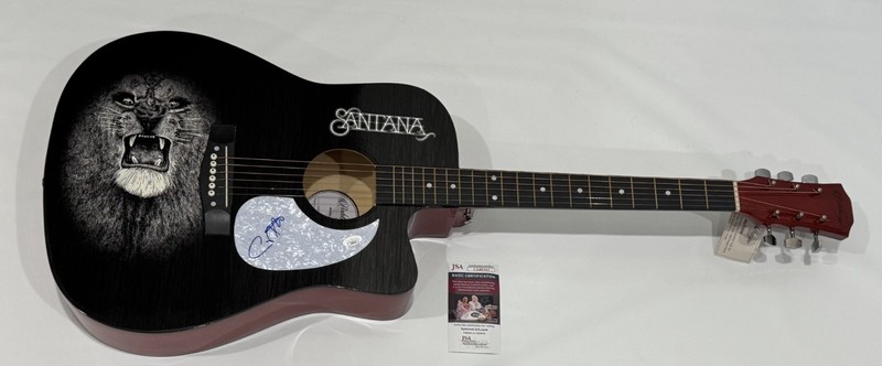 CARLOS SANTANA SIGNED CUSTOM ACOUSTIC GUITAR AUTOGRAPHED LEGEND JSA COA