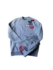 Mercier Fleece Jogger Tracksuit Men's Small Grey Designer Logo Sports Casual