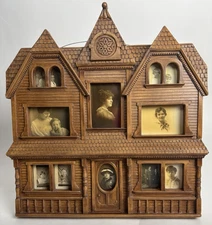Vintage Syroco Style Victorian House 12 Photo Collage Picture Frame 17" X 19"