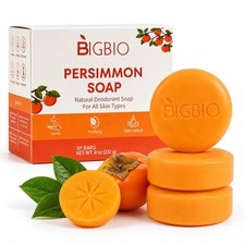 3 Pcs Persimmon Soap Bar for Body Odor Control, Natural 3 Ounce Pack of 1