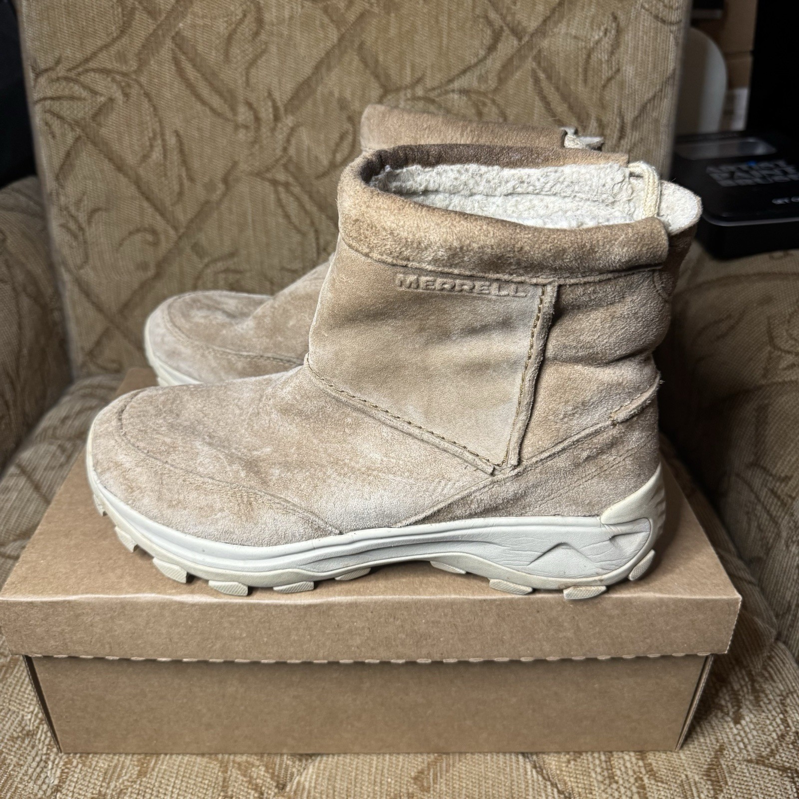 Stivali donna Merrell invernali pull on isolati scamosciati outdoor J005118 taglia 10 5