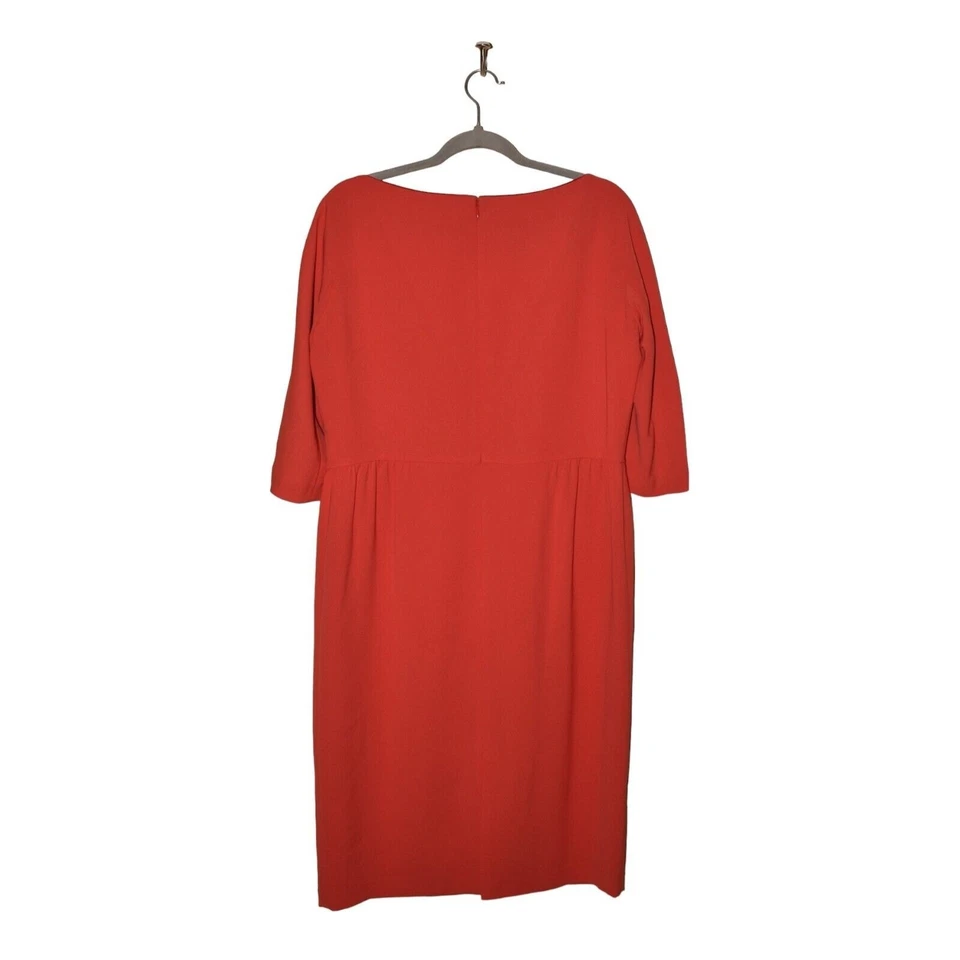 Vestido de salsa LAFAYETTE 148 NEW YORK NUEVO $498 crepé fruncido forrado cuello en V talla 12 Foto 2 de 3