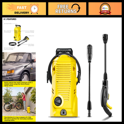 #ad Powerful 1700 PSI Pressure Washer 1.45 GPM Trigger Spray Gun amp; Vario Wand Id $116.99