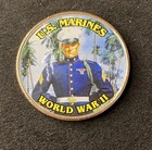 Colorized Kennedy JFK Half Dollar World War II U.S. Marines Free Shipping