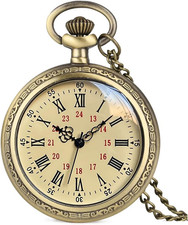 Vintage Quartz Pocket Watches for Men with Chains, Analog Pocket Watch for Women