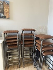 Leather and Metal Stools Used But Perfect Conditions Good Condition No Marks