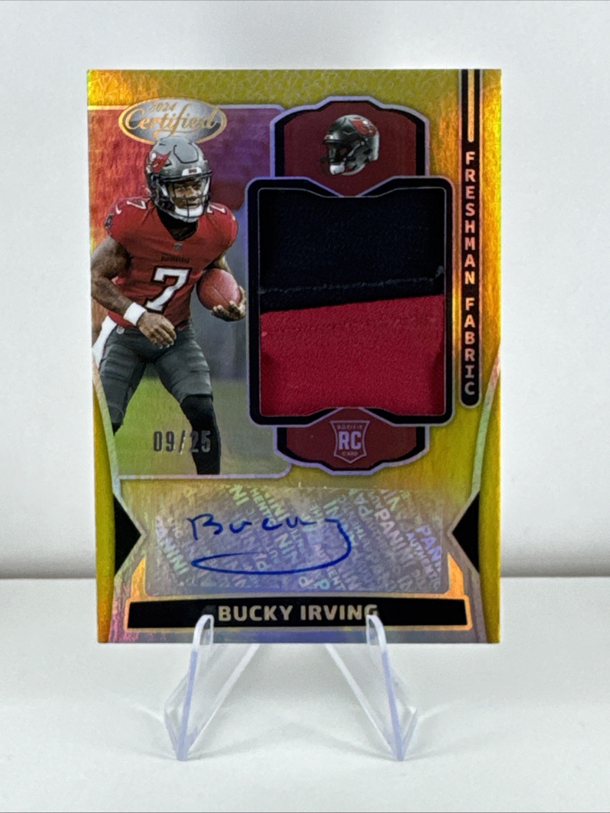 2024 Panini Certified - Freshman Fabric Mirror Signatures Bucky Irving Gold /25