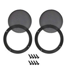 2pcs 6.5" Black Car Speakers Cover Steel Mesh Woofer Subwoofer Grill Protector