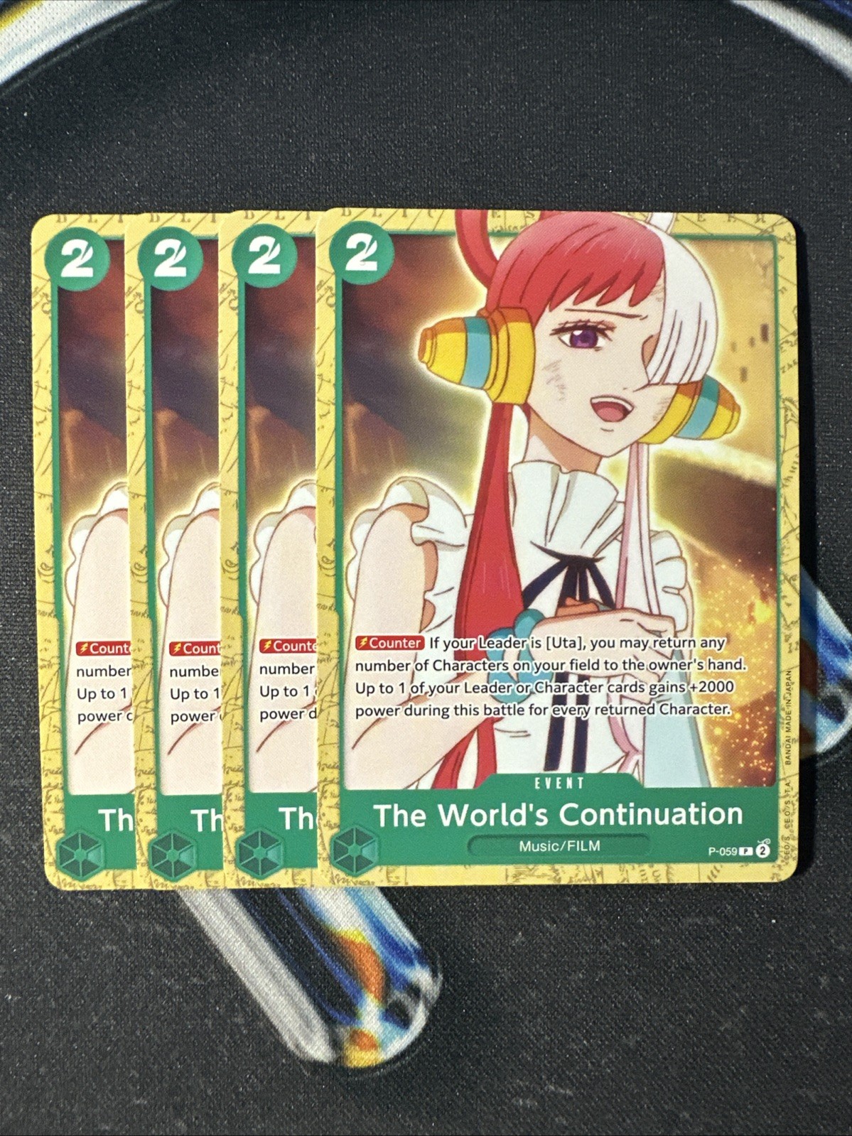 ONE PIECE TCG: THE WORLD'S CONTINUATION ST16 P-059 x4 GREEN Starter Deck Uta