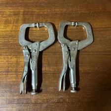 Vise-Grip 6 R Welding Locking C-Clamp Pliers Set Of 2 Very Good Condition