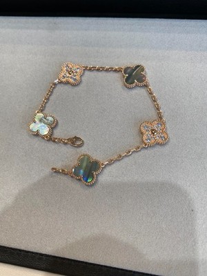 Clover Bracelet 5 Motifs Mop And Diamond Bracelet Full Gift Box For Girl & Women