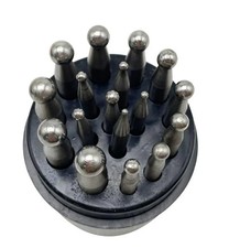 17PCS Punches Set Dapping Block for Metal Forming Doming Jewelry Smithing Tool
