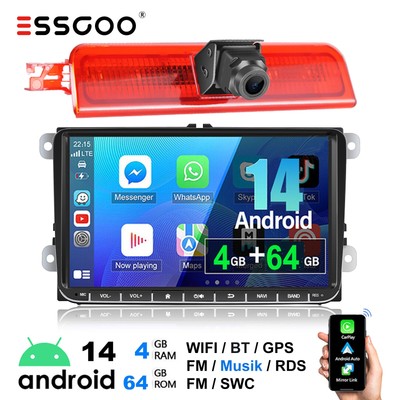 9'' Carplay Navi DAB+ Autoradio GPS +Rückfahrkamera Für VW Caddy Life 2K Facelift
