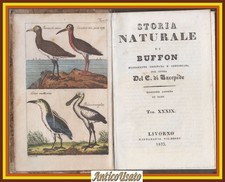 UCCELLI Storia Naturale di Buffon volume 39 Vignozzi 1832 Libro tavole a colori