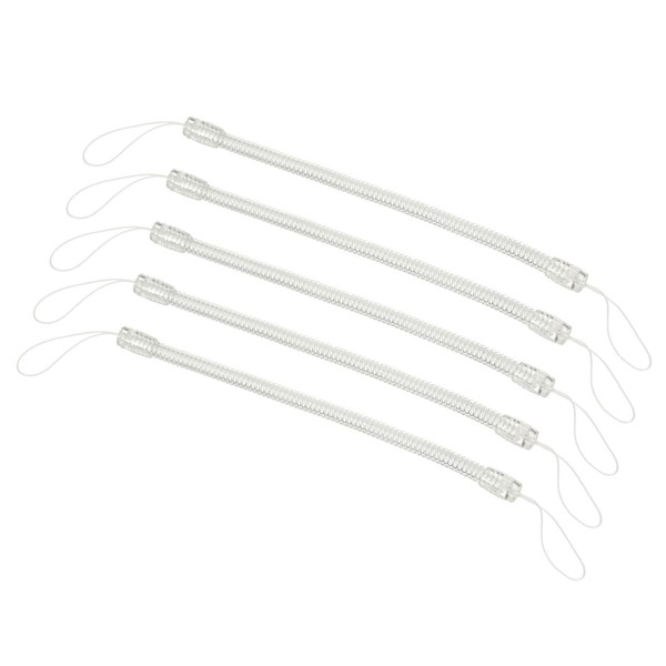 SchlüSselband Mit Spiralfeder,Aus Kunststoff,Einziehbar,20,3 Cm,Transparent,5Stk-image