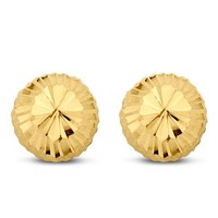 Ohrstecker Echt Gold 585 (14 Kt) Halbkugel 5 Mm Durchmesser Diamantiert