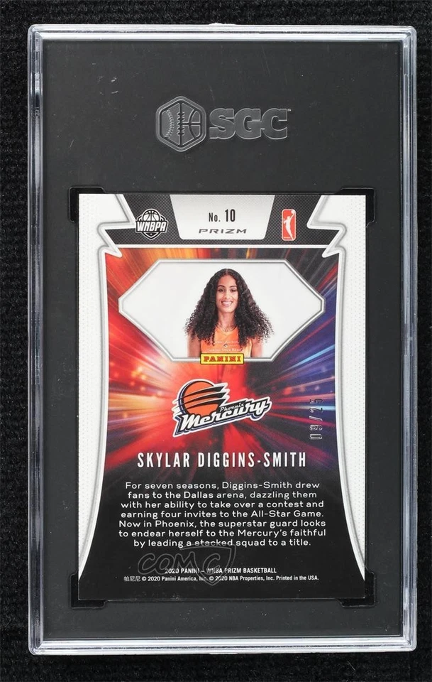 2020 Panini Prizm WNBA Far Out Green Pulsar /25 Skylar Diggins-Smith SGC 9 MINT - Image 2 of 2