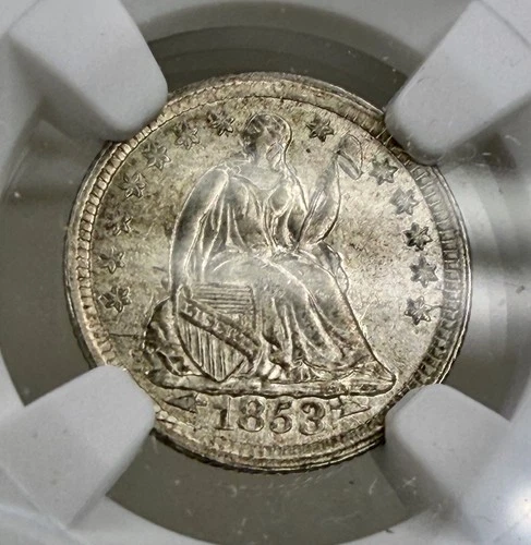 1853 Seated Liberty Arrows Silver Half Dime NGC MS 63  - 96837
