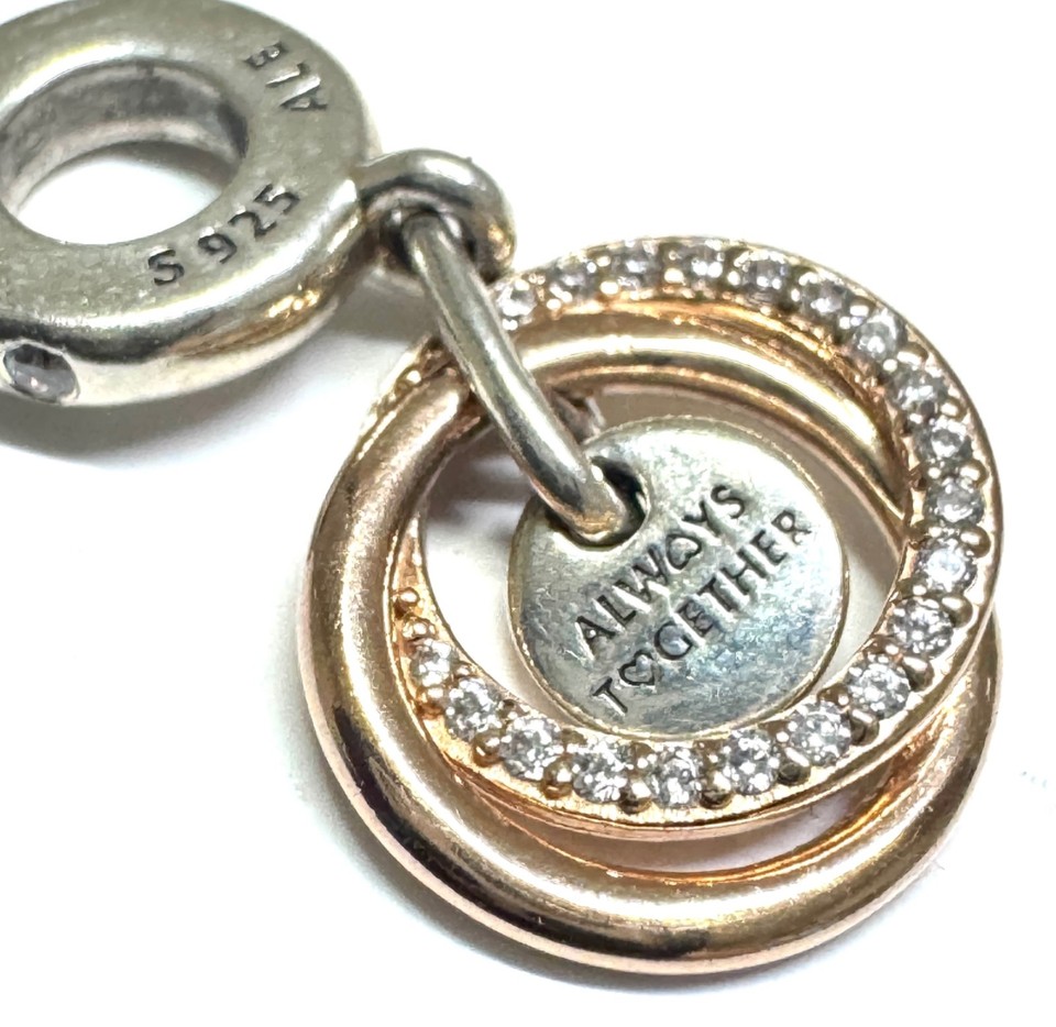 Pandora 14K Rose Gold-Plated & SS Family Always Encircled Dangle ...