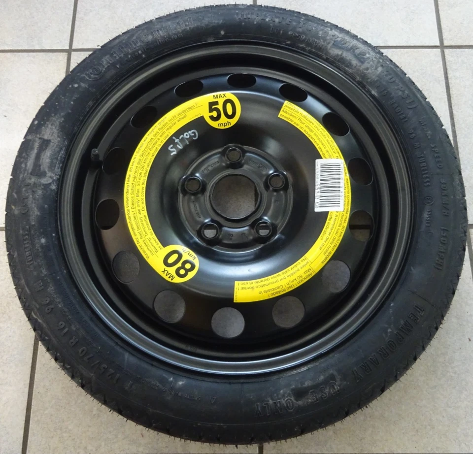 Reserverad Notrad VW Golf 5 T125/70/R16 3 1/2Jx16H2 ET55 1K0601027F - Bild 2 von 4