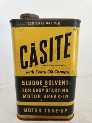 Vintage Casite Sludge Solvent 1 Pint 16 oz. Empty Metal Can *USA*  FREE SHIPPING
