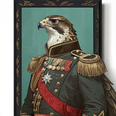 Falke General Kunstdruck Vintage Portrait Tier Wandbild Poster Falcon Print (3