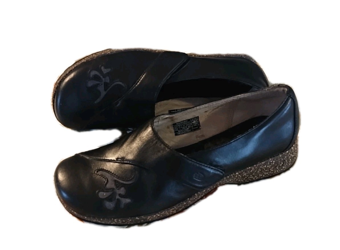 Teva Mary Jane Slip On Shoes sz 8.5 Womens Leather Black Loafers