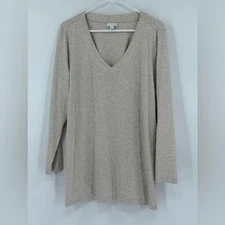 J.Jill 100% Prima Cotton V Neck Tunic Long Sleeve XL