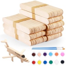 550 PCS Jumbo Popsicle Sticks 8 Inch Tongue Depressors Wood Paint Stir Crafts